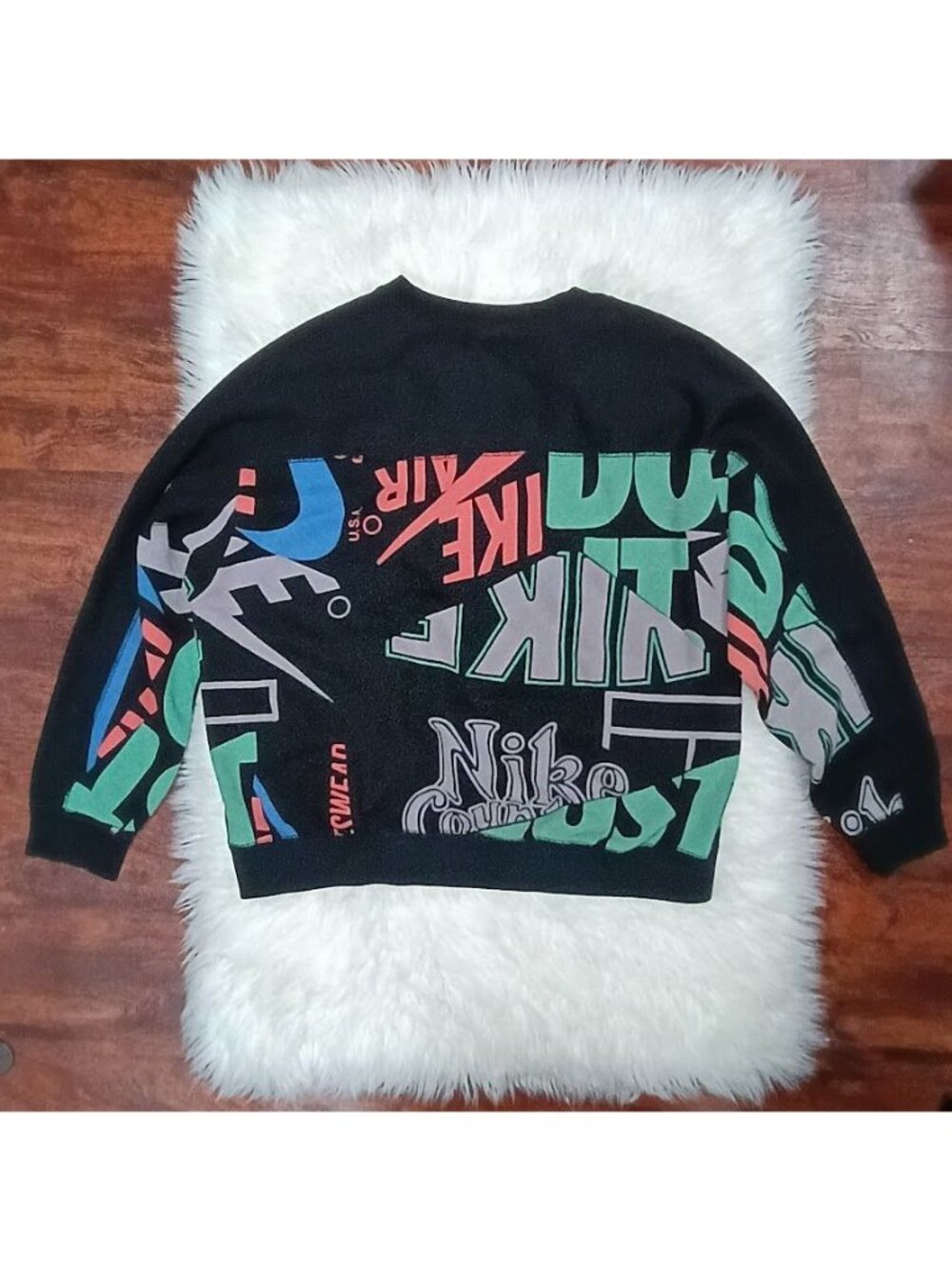 Nike Sportswear Multicolor Logo Graphic Sweatshirt Oversized SZ S - Picture 2 of 10